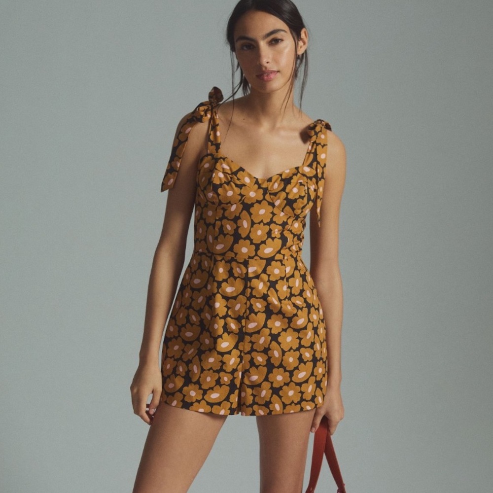 NWT Anthropologie Hutch Floral Corset Romper Size 4